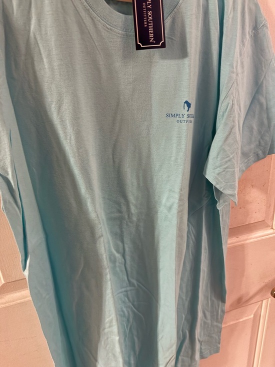 Simply Southern Tops - Simply Southern Light Aqua Short-Sleeve Men’s Tee